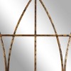 Traditional Glass Window Pane Inspired Wall Mirror with Arched Top Brown - Olivia & May - 4 of 4
