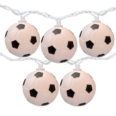 Northlight 10 Soccer Balls Summer Patio Novelty String Lights - 8.5 ft White Wire