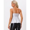 INSPIRE CHIC Women's Sleeveless Deep V Neck Shimmer Metallic Peplum Party Cami Top - 3 of 4
