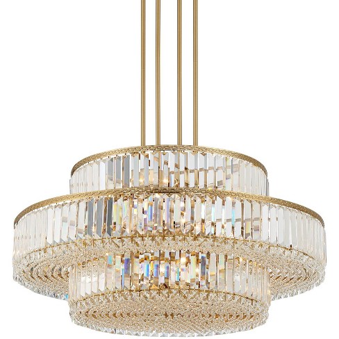 Stiffel Soft Gold Chandelier Lighting 32 Wide Modern 3-tier Frame Clear  Crystal 16-light Fixture For Dining Room House Entryway : Target