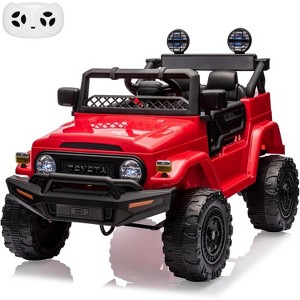 Coucheta Licensed Toyota Truck Ride On Car for Kids, 12V Electric, Parent Remote Control, 3 Speeds, MP3 Player, LED Lights - 1 of 4
