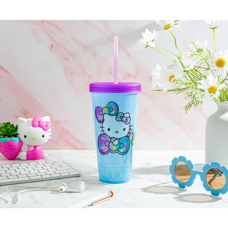 Silver Buffalo Sanrio Hello Kitty Starshine Color-Changing Plastic Tumbler | Holds 24 Ounces, 3 of 7