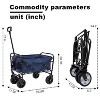 VYNXARIA Minimeetall Multi-use Bag,Collapsible Foldable Wagon Cart Beach Wagon Heavy Duty Utility Cart Utility Wagon Grocery Cart,Dark blue - 3 of 4