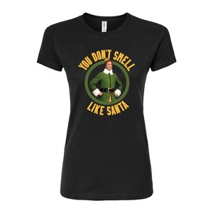 Women's - ELF - Christmas You Don't Smell Like Santa Fitted Graphic T-Shirt - 1 of 3