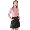 Allegra K Women's 1950s Vintage Ruffle Neck Long Sleeve Dots Chiffon Blouse - 3 of 4