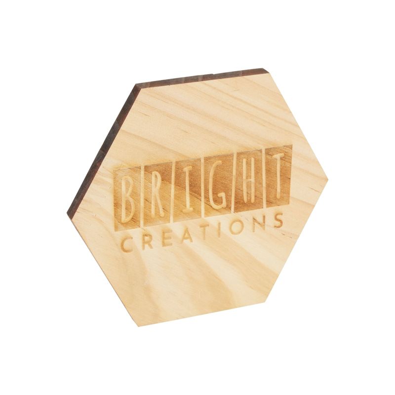 Bright Creations 15 Pack Unfinished Wooden Hexagon Cutouts for Crafts, 1/4" Thick for Wood Burning, Engraving, 4 x 4 In, 5 of 10