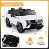 Costway 2 Seater Ride on Truck with Remote Control 3 Speeds LED Lights Horn Music Story Black/Pink/White - 3 of 4