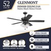 Prominence Home Glenmont 52" Indoor LED Ceiling Fan with Pull Chain, Matte Black - 2 of 4