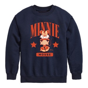 Boys' - Disney - Minnie Mouse Collegiate Graphic Long Sleeve Fleece Sweatshirt - 1 of 4