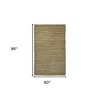 Brown And Beige Jute Striped Flatweave Handmade Area Rug - 3 of 4
