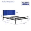 TROPOW  Bed Frame, Platform Bed Frame with Velvet Headboard, Heavy Duty Metal Bed Frame with 15 Strong Slats Support, Box Spring Optional - 4 of 4