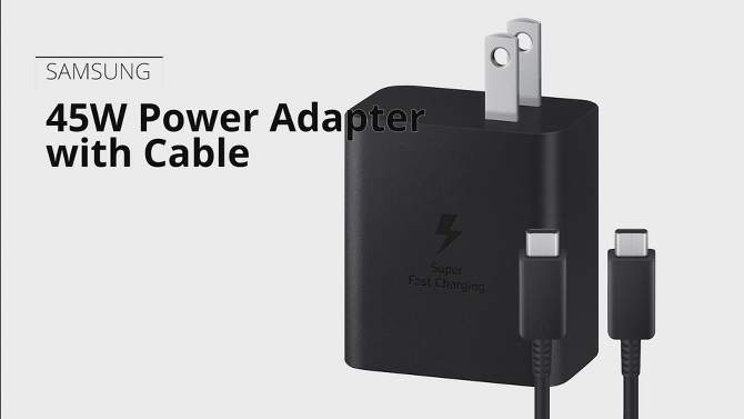 Samsung 45W Power Adapter with USB-C Cable - Black, 2 of 7, play video