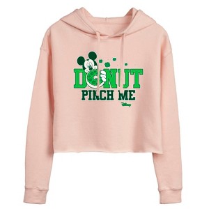 Women's - Disney - Donut Pinch Me Cropped Graphic Hoodie - 1 of 3