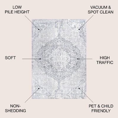 Modern Persian Fusion 8' x 10' Gray Synthetic Area Rug