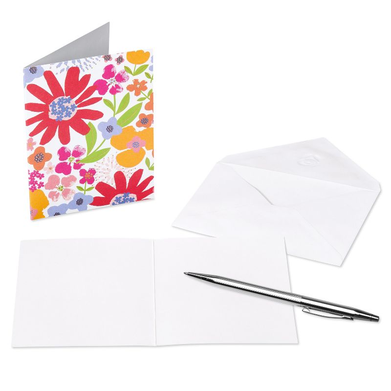 10ct Blank All Occasion Cards, Summer Floral, 3 of 7