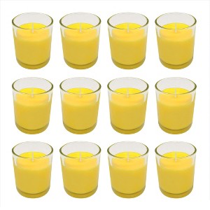 LumaBase Citronella Votive Candles in Clear Glass Holders - Set of 12 - 1 of 4