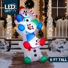 Joyfy 6 FT Tall Christmas Inflatable Decoration, Stacked Snowman Inflatables with Built-in LEDs for Xmas Party Indoor Outdoor Yard Garden Winter Décor - 2 of 4