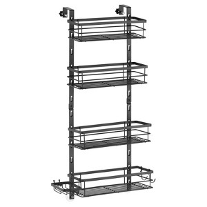 Oumilen 4 Tier Over the Door Shower Caddy with Soap Holder Basket and Hooks, Black - 1 of 1