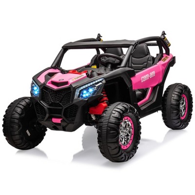 2-Seater 24V Ride-On UTV – Powerful 4WD Electric Car for Kids with Remote Control, Shock Absorbers, Leather Seats, Music & Lights