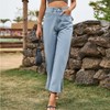 Womens Side Slit Jeans High Waist Straight Leg Denim Pants with Pockets Casual Summer Pants Flared Jeans Classic Women Jeans - 4 of 4