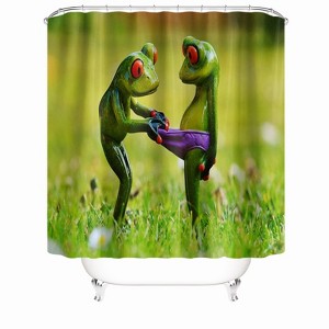 Frog On The Grass Shower Curtains for Bathroom Waterproof Fabric Bath Curtain Durable Soft Stylish Bathroom Decor 72x72 Inch - 1 of 1