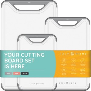 July Home Plastic Cutting Board Set of 3, Dishwasher Safe with Juice Grooves and Non-Slip - 1 of 4