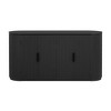 Vertical Striped Door Storage Cabinet with Metal Handles Adjustable Suitable for Study Entryway and Living Room - 2 of 3