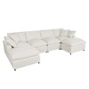 134.4" Large U-Shape Modular Sectional Sofa with 2 Removable Ottomans, Flexible Combination - 4 of 4