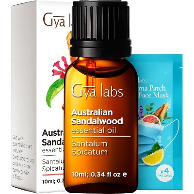 Gya Labs Australian Sandalwood Essential Oil 0.34 Fl Oz 100% Pure Natural Warm Woodsy Scent