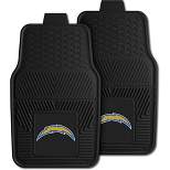 Fanmats 27 x 17 Inch Universal Fit All Weather Protection Vinyl Front Row Floor Mat 2 Piece Set for Cars, Trucks, and SUVs, NFL Los Angeles Chargers