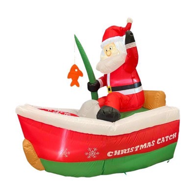 Celebrations - Fishing Santa - Inflatable - 5 ft.