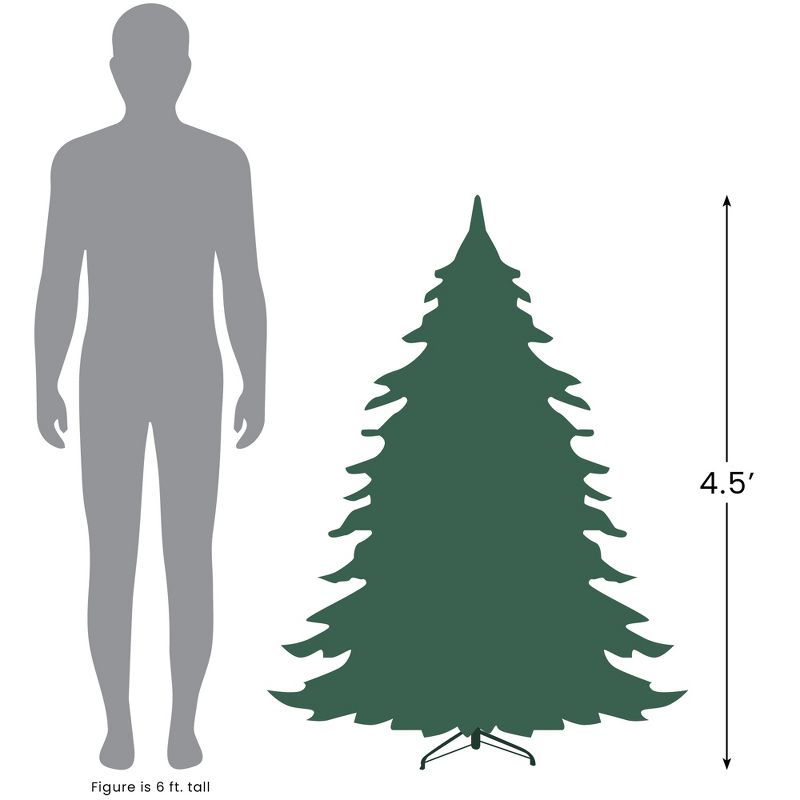 Northlight Real Touch™️ Pre-Lit Flocked Whistler Noble Fir Artificial Christmas Tree - 4.5' - Clear Lights, 6 of 9