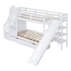 NicBex Twin Size Bunk Bed Castle Shape Loft Bed with 2 Drawers, 3 Shelves, Storage Stairs, Slide and Guardrail, No Box Spring Required - 3 of 4