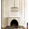 ALOADECOR Modern Glam Glass Drum Chandelier Contemporary Hanging Light For Living Room Entryway Bedroom - 2 of 4