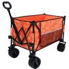 SKRAN Outdoor Sport Foldable Extended Wagon with 480lbs Weight Capacity,with Beach Wheels & Drink Holders,Side Pocket and Brakes for Camping - 2 of 4