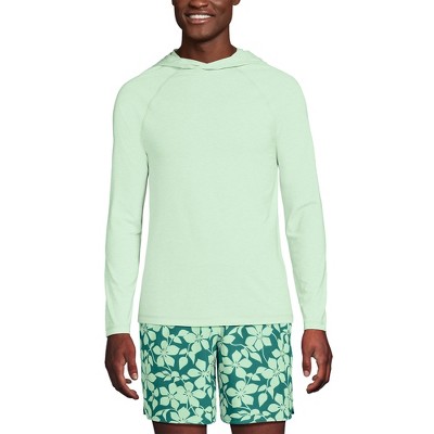 Lands' End Men's Cooling Long Sleeve UPF 50 Hooded Swim Tee Rash Guard