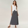 Anna-Kaci Women's Maxi Skirt with Sleek Straight Silhouette and Soft Pleated Side Panel Detail for Elegant Flowing Movement - 2 of 4