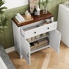 Gulches Storage Cabinet with Drawer & Adjustable Shelf, Kitchen Cabinet ,  Coffee Bar Console Cabinet for Kitchen, Dining Room, Entryway, Walnut top - 2 of 4