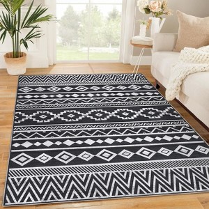 Washable Area Rug, Living Room Rug for Bedroom, Soft Boho Rug Non Slip Geometric Indoor Floor Carpet for Home Office Kitchen - 1 of 4
