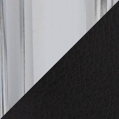 Set of 2 Black Faux Leather Upholstered Dining Chairs with Metal Legs