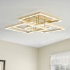 Modern Geometric LED Ceiling Light, Gold Flush Mount Fixture with Square Frames For Living Room - 2 of 4