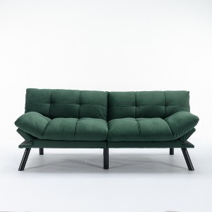 DOMETOUR Modern Convertible Folding Sofa Bed, Futon Sleeper Loveseat for Living Room Bedroom Apartment - 1 of 4