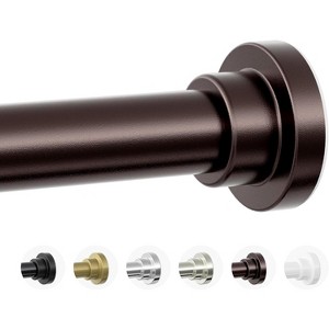 Shower Curtain Rod, 1" Non Slip Adjustable 28-74 inch No Drilling Shower Curtain Rods Spring Tension - 1 of 4