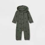 Grayson Collective Baby Star Hooded Fleece Romper - Green