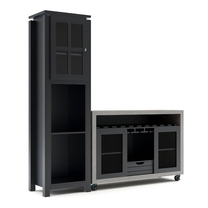 2pc Torrey Multi Storage Buffet and Bar Tower Set Black/Cement - HOMES: Inside + Out, 4 of 7