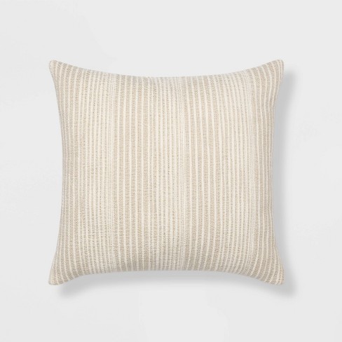 Euro Textured Striped Decorative Throw Pillow Natural Threshold Target