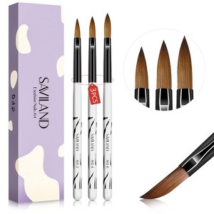 Saviland 3-Pc Sculpt Brush Set: #2/4/6 Wood-Handle 3D Art Brushes for Acrylic Powder & Extensions - Artist's Core Essentials. - 1 of 4