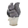 Roman Squirrel In Bucket Pudgy Pal  -  One Garden Statue 9 Inches -  Acorn Trowel  -  19012.  -  Polyresin  -  Gray - 3 of 3