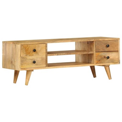 vidaXL TV Stand 43.3"x13.8"x15.7" Solid Wood Mango