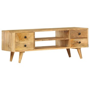vidaXL TV Stand 43.3"x13.8"x15.7" Solid Wood Mango - 1 of 4
